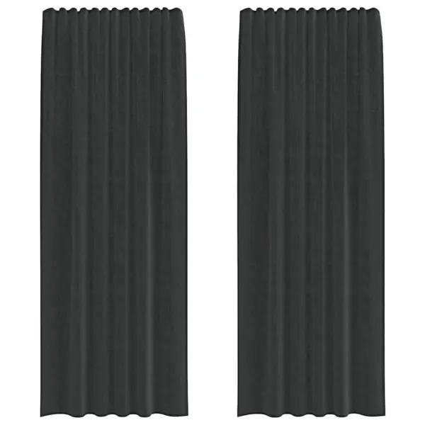Poolläbipaistvad vardataskuga kardinad 2 tk, must, 140 x 260 cm – 2