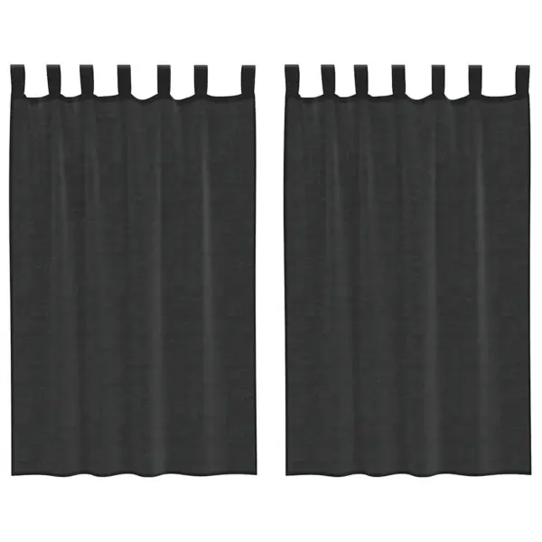 Poolläbipaistvad mustad voile-kardinad aasadega, 2 tk, 140 x 175 cm – 2