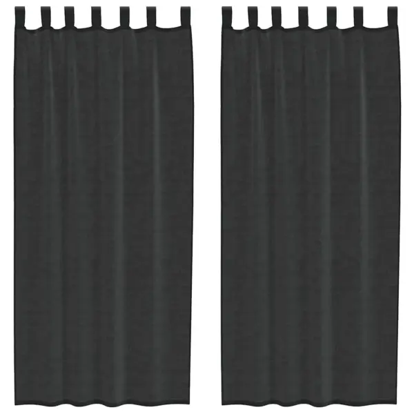Poolläbipaistvad voile-kardinad vahelehe ülaosaga, must, 2 tk, 140 x 245 cm – 2