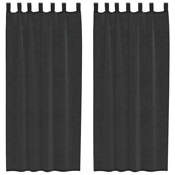 Poolläbipaistvad voile kardinad vahelehega, must, 2 tk, 140 x 225 cm – 2