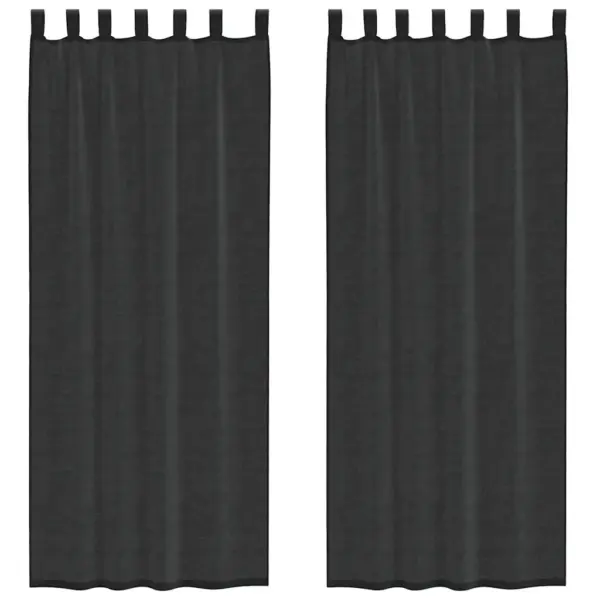 Poolläbipaistvad voile kardinad vahelehega, must, 2 tk, 140 x 260 cm – 2
