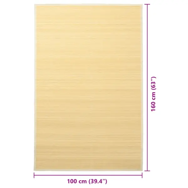 Bambusvaip libisemiskindla PVC-tagaküljega, naturaalne, 100 x 160 cm – 7