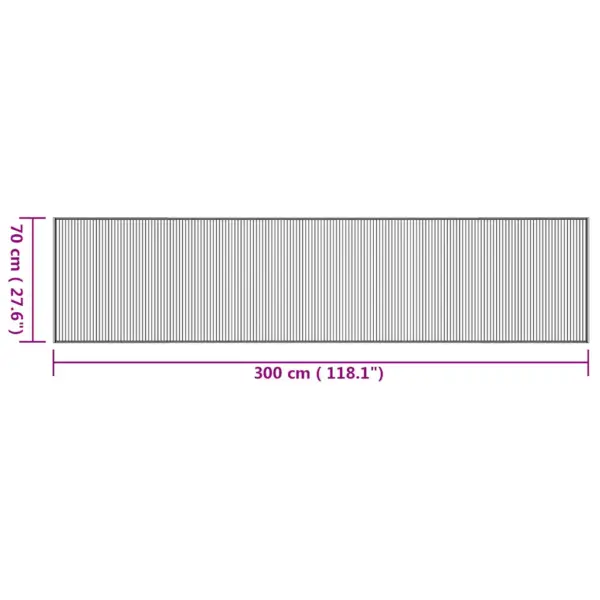 Ristkülikukujuline naturaalne bambusvaip libisemiskindla tagusega, 70 x 300 cm – 8