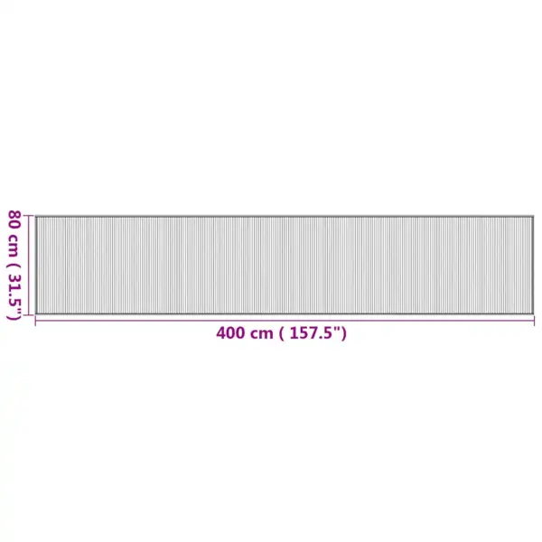 Ristkülikukujuline bambusvaip libisemiskindla tagusega, naturaalne, 80 x 400 cm – 8
