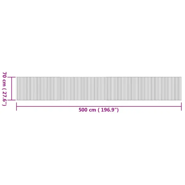 Naturaalne ristkülikukujuline bambusvaip, libisemiskindla tagusega, 70 x 500 cm – 8