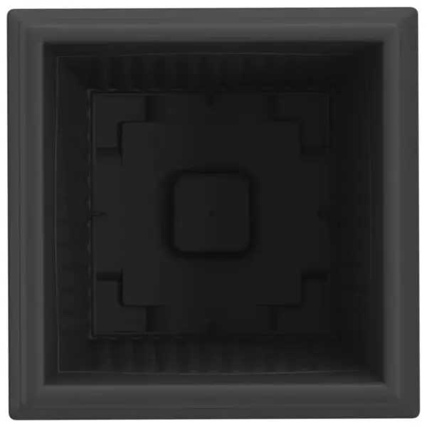 Nelinurksed plastlillepotid äravooluavadega, 6 tk, must, 33 x 33 x 26 cm – 7