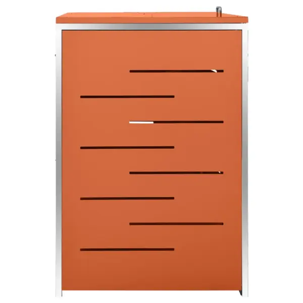Nelja prügikasti kuur, lukustatav, oranž tsingitud teras, roostevaba raam, 276,5 x 77,5 x 112,5 cm – 6