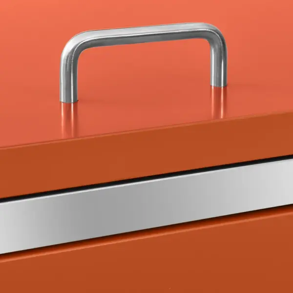 Nelja prügikasti kuur, lukustatav, oranž tsingitud teras, roostevaba raam, 276,5 x 77,5 x 112,5 cm – 9