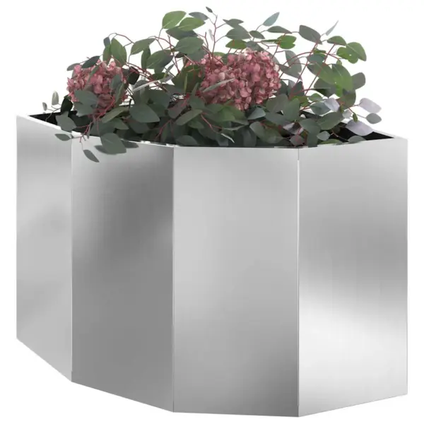 Nurga istutuskast, hõbedane tsingitud teras, 60 x 60 x 50 cm – 3