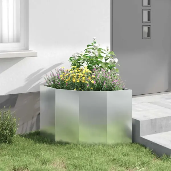 Nurga istutuskast, hõbedane tsingitud teras, 60 x 60 x 50 cm – 4