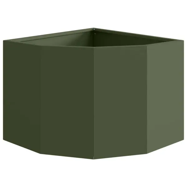 Nurga istutuskast oliiviroheline teras, 45 x 45 x 35 cm – 5