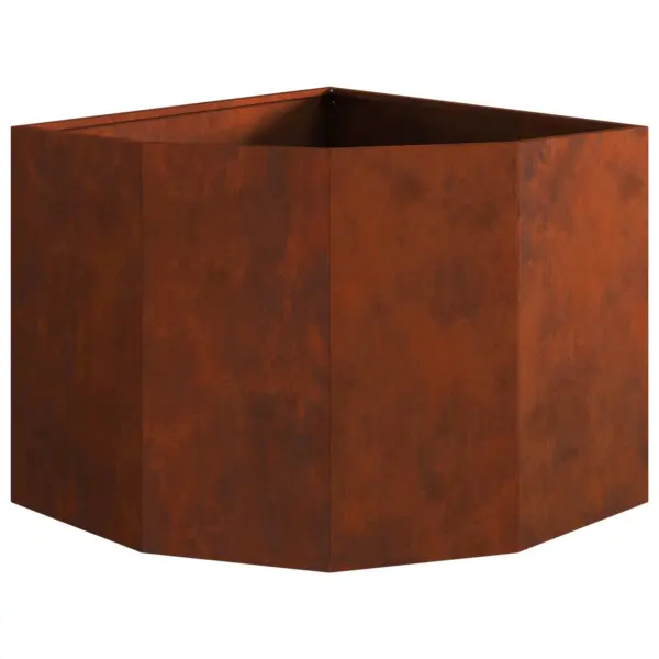 Nurga istutuskast roostevärvi terasest, 60 x 60 x 50 cm – 6