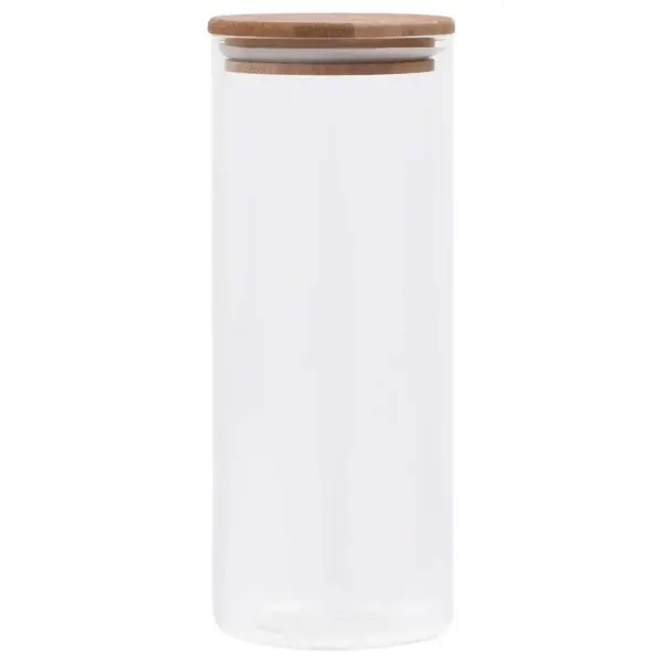 Õhutihedad klaaspurgid bambuskaanega, 10 tk, läbipaistev, 8,5 x 8,5 x 21,5 cm – 3