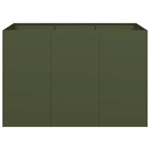 Oliiviroheline aia taimekast, külmvaltsitud teras, avatud põhjaga, 120 x 80 x 80 cm – 4
