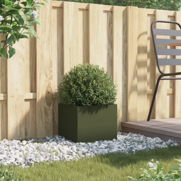 Aia taimekast oliiviroheline, külmvaltsitud teras, 32 x 30 x 29 cm – 3