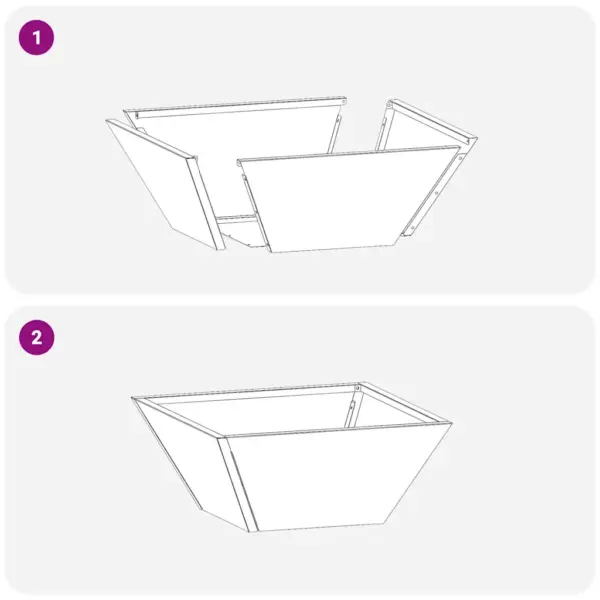 Trapetsikujuline metallist aia istutuspott, oliiviroheline, 35 x 35 x 15 cm – 10