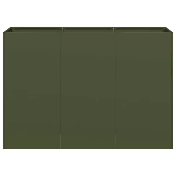 Oliiviroheline külmvaltsitud terasest taimekast, avatud põhjaga, 120 x 40 x 80 cm – 4