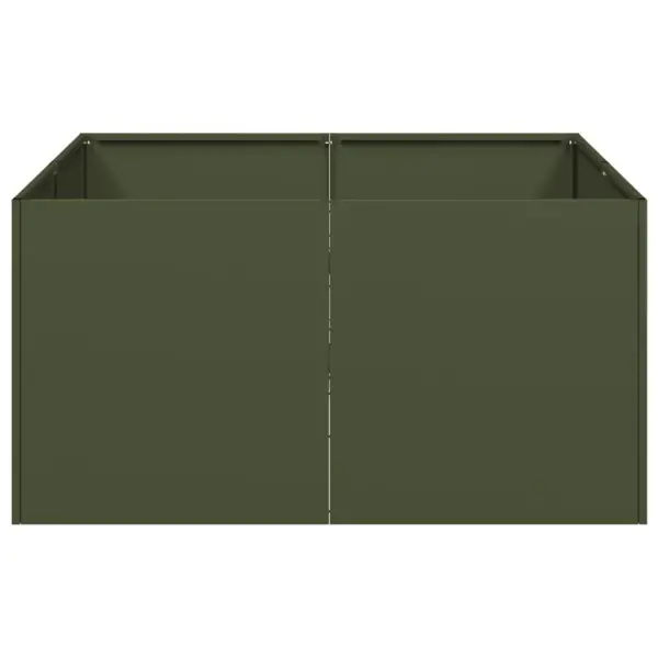 Oliiviroheline metallist taimekast avatud põhjaga, 80 x 80 x 40 cm – 4