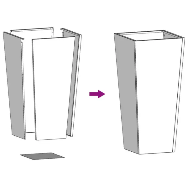 Oliiviroheline aia taimekast põhjaga, külmvaltsitud teras, 35 x 35 x 75 cm – 8