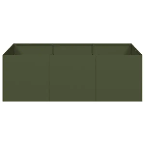 Aia taimekast avatud põhjaga, oliiviroheline teras, 120 x 80 x 40 cm – 4