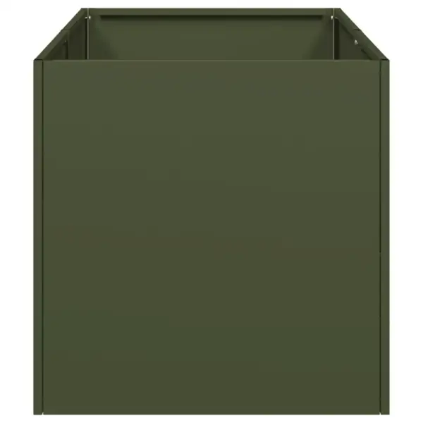 Aia taimekast külmvaltsitud terasest, oliiviroheline, 40 x 80 x 40 cm, avatud põhjaga – 4
