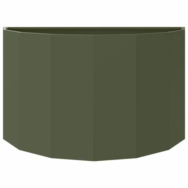 Poolringikujuline terasest taimekast, oliiviroheline, 90 x 45 x 50 cm – 5