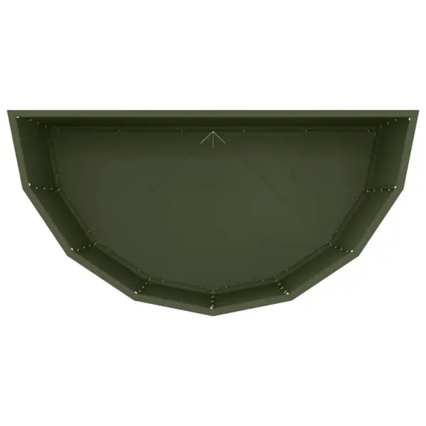 Poolringikujuline terasest taimekast, oliiviroheline, 90 x 45 x 50 cm – 8