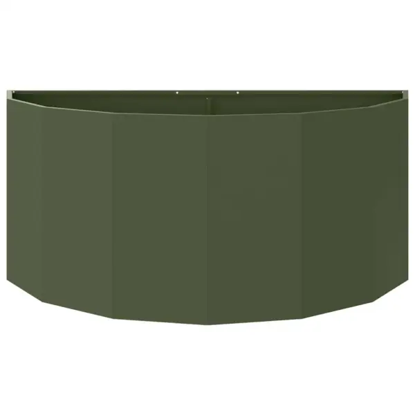 Oliivroheline poolringikujuline terasest taimekast, 120 x 60 x 50 cm – 5