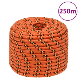 Polüpropüleenist paadiköis, oranž, punutud, 14 mm, 250 m