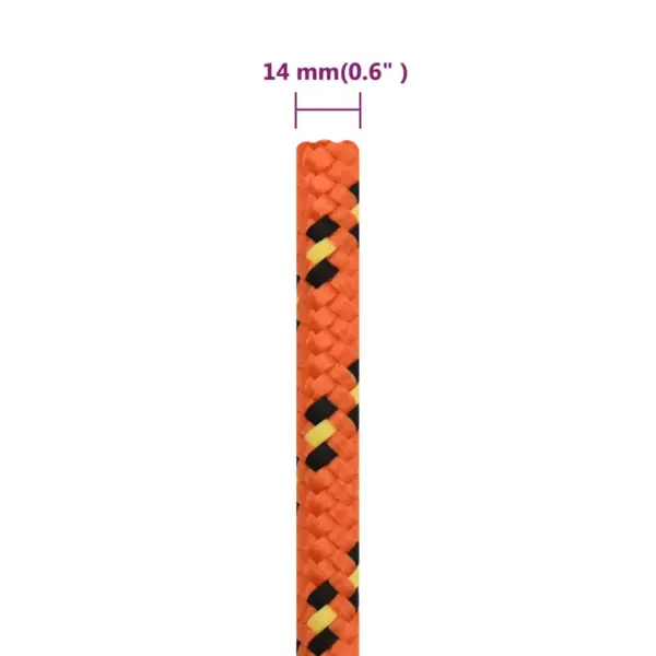 Polüpropüleenist paadiköis, oranž, punutud, 14 mm, 250 m – 6