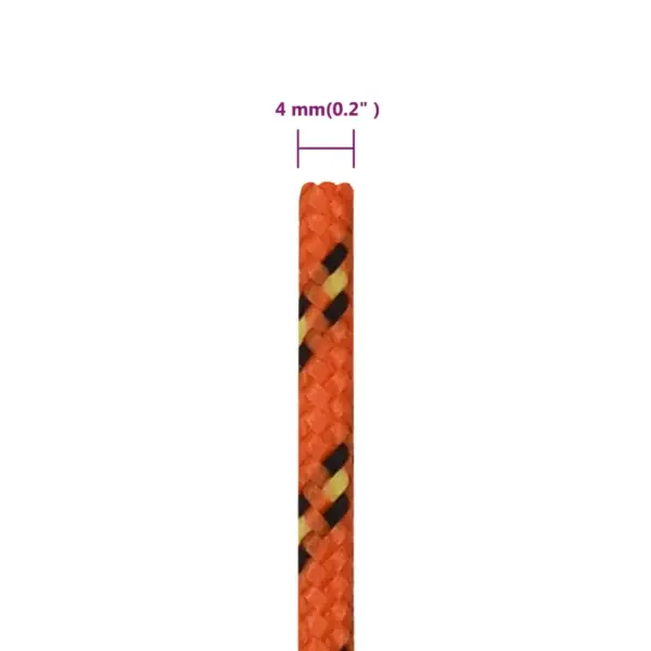Oranž punutud paadiköis polüpropüleenist, 4 mm, 25 m – 6