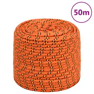 Oranž polüpropüleenist paadiköis, 8 mm, 50 m