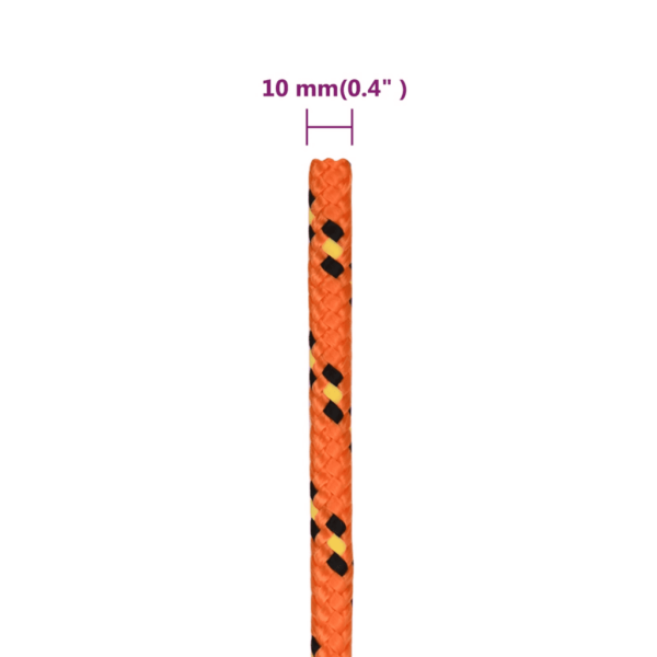 Oranž polüpropüleenist paadiköis, punutud, 10 mm, 50 m – 6