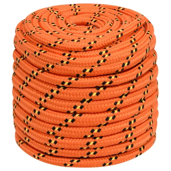Oranž polüpropüleenist paadiköis, punutud, 16 mm, 25 m – 2