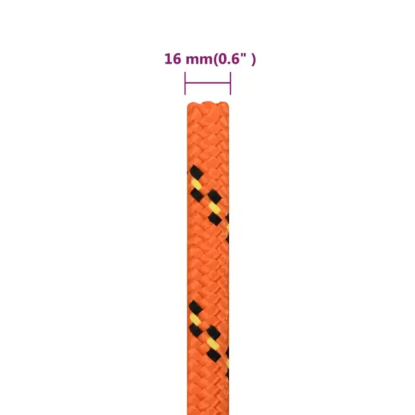 Oranž polüpropüleenist paadiköis, punutud, 16 mm, 25 m – 6