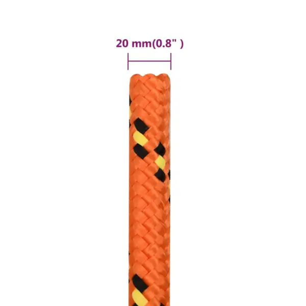 Punutud polüpropüleenist paadiköis, oranž, 20 mm, 50 m - 6