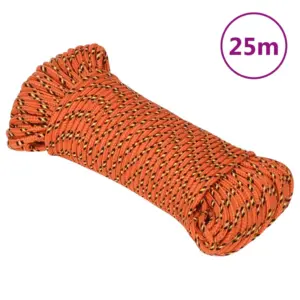 Punutud paadiköis, oranž polüpropüleen, 5 mm, 25 m
