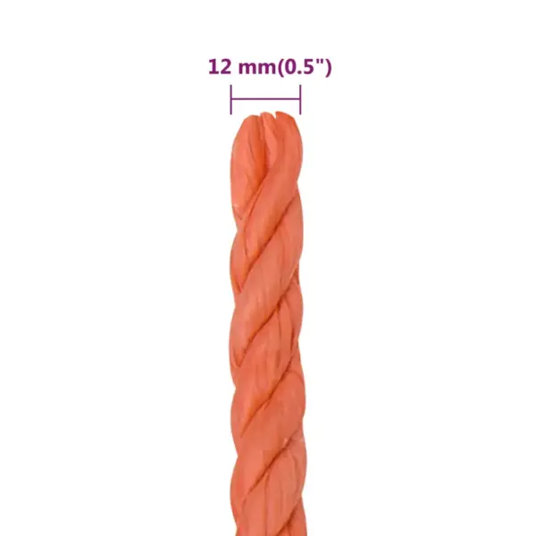 Oranž polüpropüleenist töököis, 12 mm, 25 m – 6