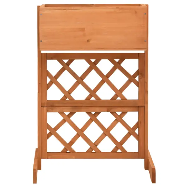 Võrega taimekast ronitaimedele, oranž nulupuit, 45 x 30 x 74 cm – 2