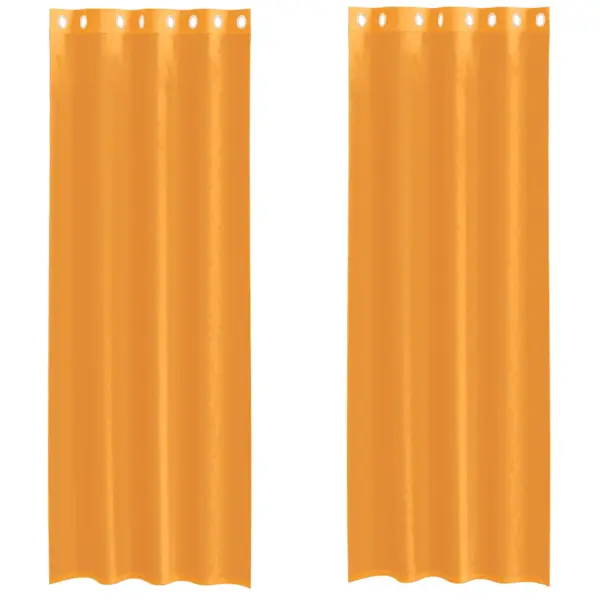 Poolläbipaistvad rõngaskardinad 2 tk, oranž voalekangas, 140 x 300 cm – 2