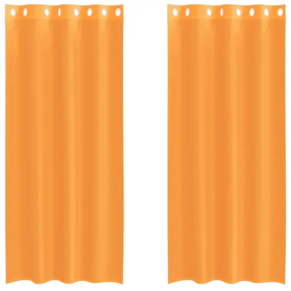Poolläbipaistvad rõngastihenditega voile-kardinad, oranž, 2 tk, 140 x 245 cm – 2