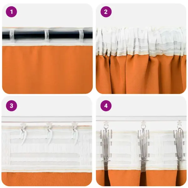 Oranžid pimendavad kardinad rõngastele, 2 tk, 175 x 140 cm, polüester – 7