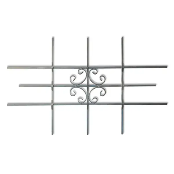 Ornamendiga turvatrellid aknale, tsingitud teras, hõbedane, 114 x 69 cm – 3