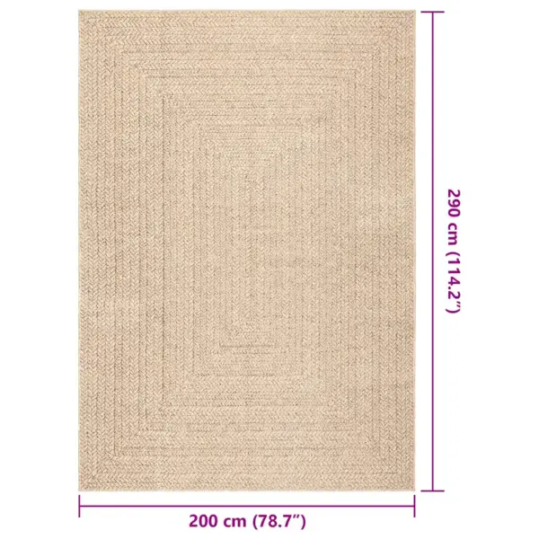 Õue- ja toavaip ZIZUR, beež, džuudi välimusega, 200 x 290 cm – 8