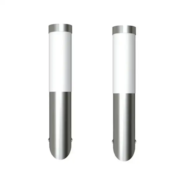 Õue seinavalgustid 2 tk, roostevaba teras, hõbedane, IP44, E27, 6 x 36 cm – 2