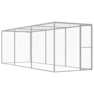 Õuekassiaedik tsingitud terasest, hõbedane, 4,5 x 1,5 x 1,5 m