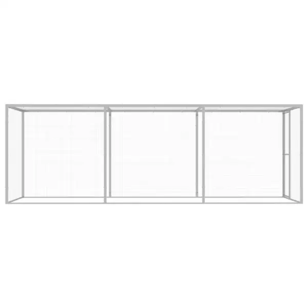 Õuekassiaedik tsingitud terasest, hõbedane, 4,5 x 1,5 x 1,5 m – 3