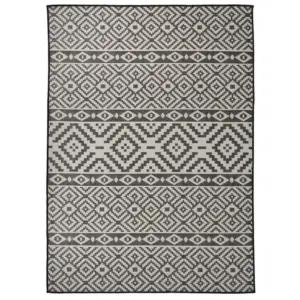 Siledakootud õuevaip musta mustriga, 200 x 280 cm