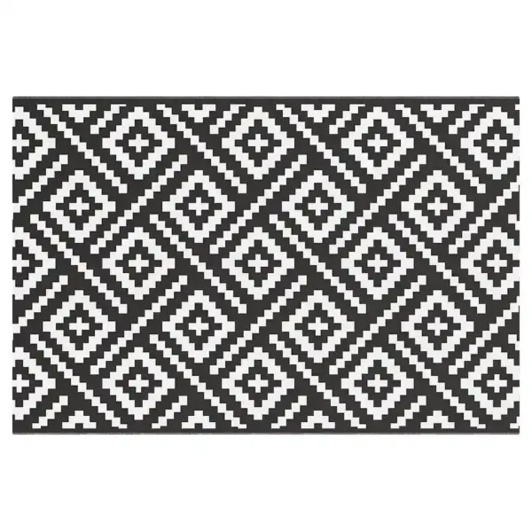 Õuevaip ARAKIL, valge-must jacquard, 120 x 180 cm, polüpropüleen – 2