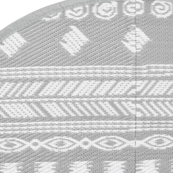 Ümmargune hall õuevaip ARAKIL jacquard-mustriga, polüpropüleen, Ø 120 cm – 4